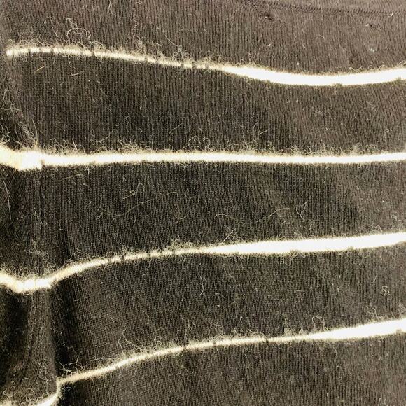 Samsoe May Crew Neck Black Stripe Cotton Alpaca Fuzzy Sweater - Size S - Picture 4 of 9